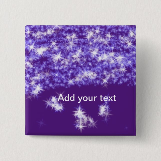 Einfache violette Glitter-Sterne fügen Sie Ihren T Button (Vorderseite)