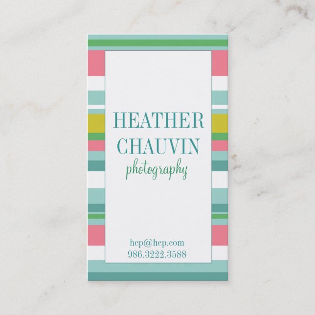 Einfache Visitenkarte der bunten Streifen (Vorderseite)