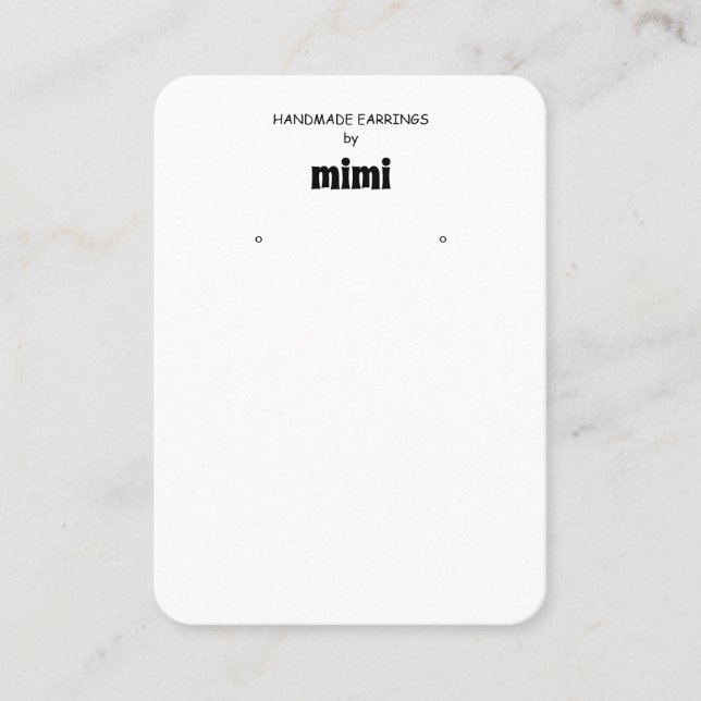 Einfache Visitenkarte für die Earinganzeige (Vorderseite)