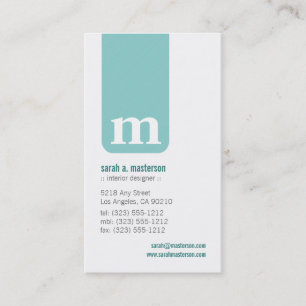 Einfache Visitenkarte für Monogramm-Designer (mint