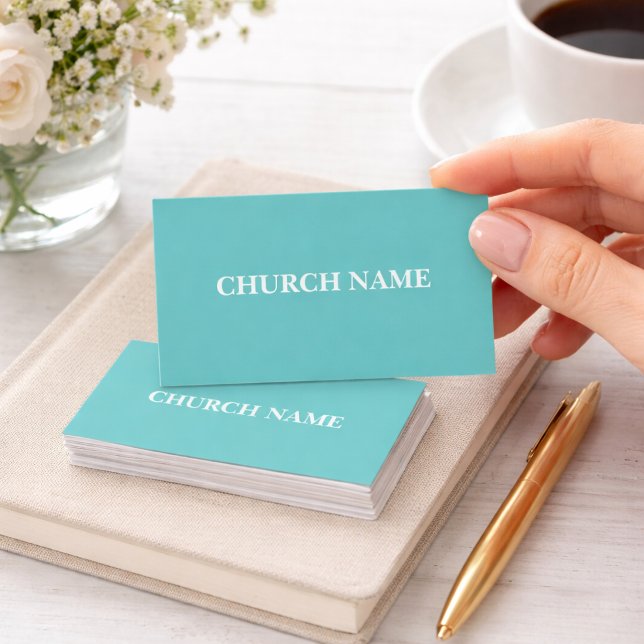 Einfache Visitenkarten für Aquamarine und weiße Ki Visitenkarte (Von Creator hochgeladen)