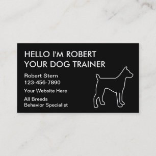 Einfache Visitenkarten für Hundetraining Visitenkarte