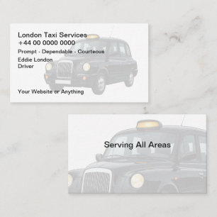 Einfache Visitenkarten für Londoner Taxifahrer Visitenkarte