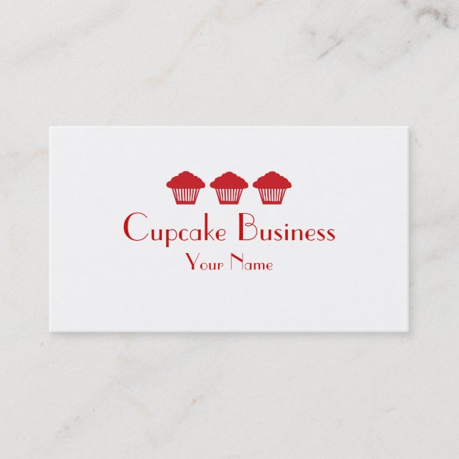 Einfache Visitenkarten für rote Kuchen Visitenkarte (Vorderseite)
