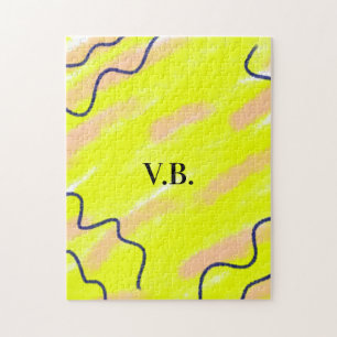 Einfache Vollfarben hinzufügen Name Text monogramm Puzzle