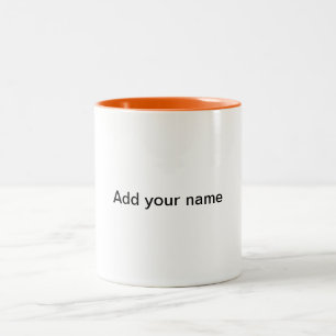 Einfache Vollfarbenkennzeichnung Text Monogramm Ta Zweifarbige Tasse