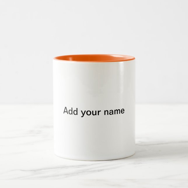 Einfache Vollfarbenkennzeichnung Text Monogramm Ta Zweifarbige Tasse (Mittel)