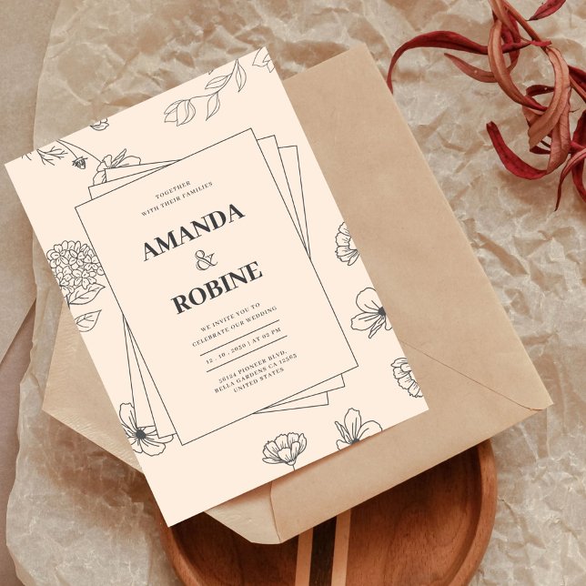 Einfache, von der Hand Gezeichnet Minimalistische  Einladung (Von Creator hochgeladen)