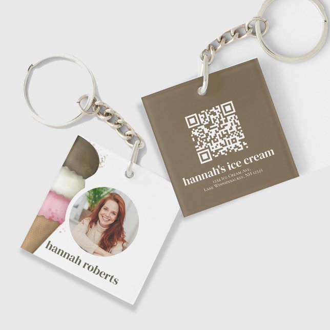 Einfache Vorlage für die ID-Creme des Geschäftspar Schlüsselanhänger (Business ice cream cone employee id lanyard. )