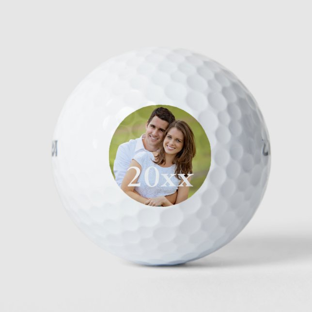 Einfache Vorlage für Golfer-Foto-Gastgeschenk Hoch Golfball (Vorderseite)