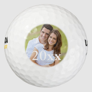 Einfache Vorlage für Golfer-Foto-Gastgeschenk Hoch Golfball