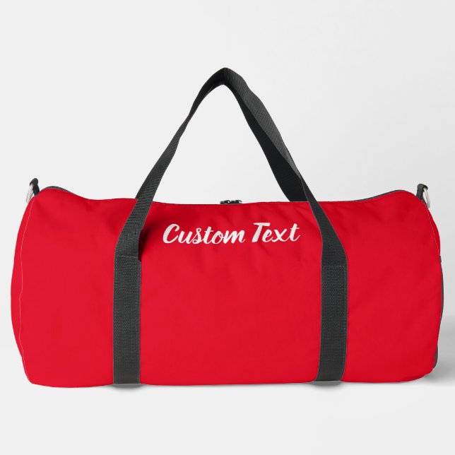 Einfache Vorlage für helle, rote und weiße Skripte Duffle Bag (Vorderseite)