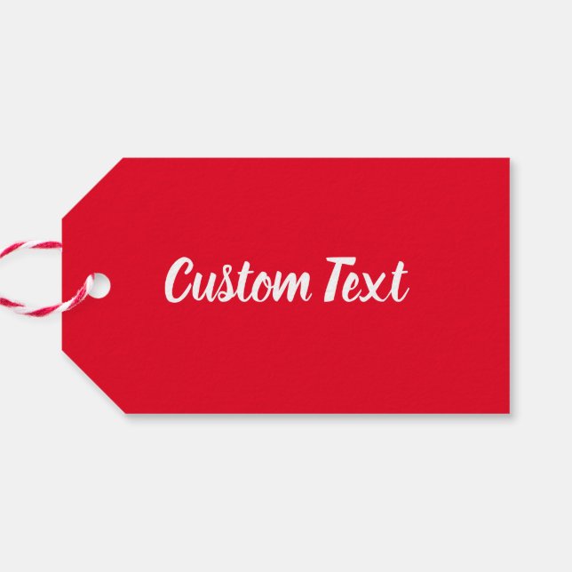 Einfache Vorlage für helle, rote und weiße Skripte Geschenkanhänger (Rückseite Horizontal)