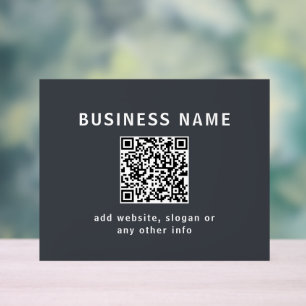 Einfache Vorlage für Ihren QR-Code   Dunkelgrau Acrylschild