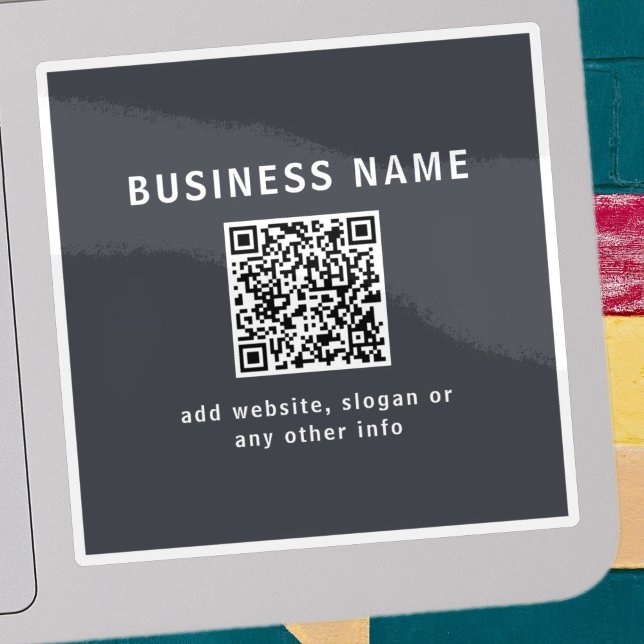 Einfache Vorlage für Ihren QR-Code | Dunkelgrau Aufkleber (Von Creator hochgeladen)