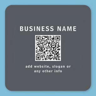 Einfache Vorlage für Ihren QR-Code Dunkelgrau Quadratischer Aufkleber