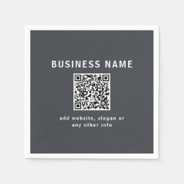 Einfache Vorlage für Ihren QR-Code | Dunkelgrau Serviette
