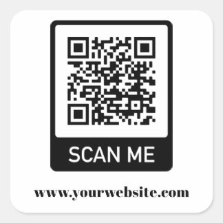 Einfache Vorlage für QR-Code-Aufkleber Quadratischer Aufkleber