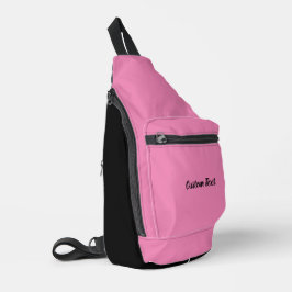 Einfache Vorlage für rosa und schwarze Skripte Crossbody Bag
