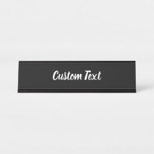 Einfache Vorlage für Schwarzweiß-Skripte Schreibtischnamensplakette