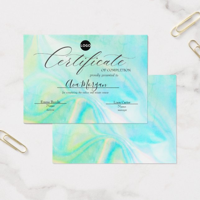 Einfache Vorlage für Zertifikate - Holografischer  (Büro)