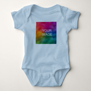 Einfache Vorlage Text hinzufügen Foto hochladen He Baby Strampler