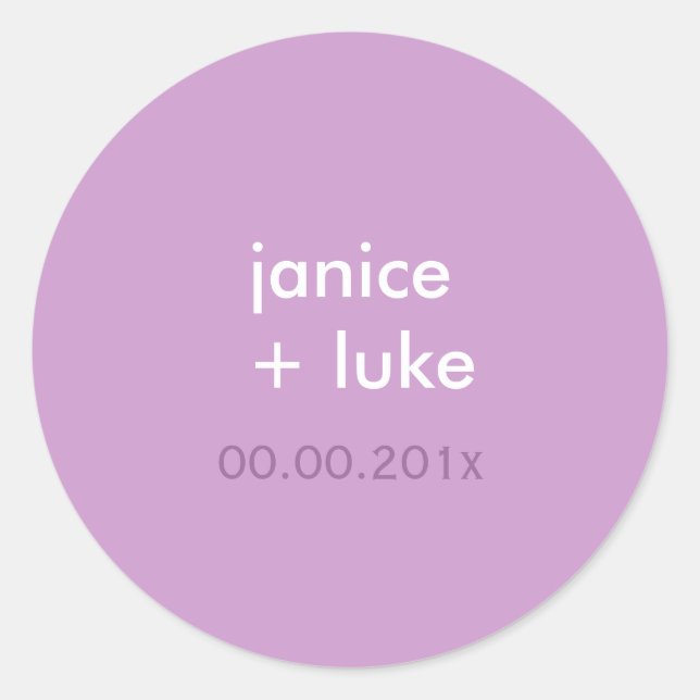 Einfache Vorlagenaufkleber/lila/lila/lavenierend Runder Aufkleber (Vorderseite)