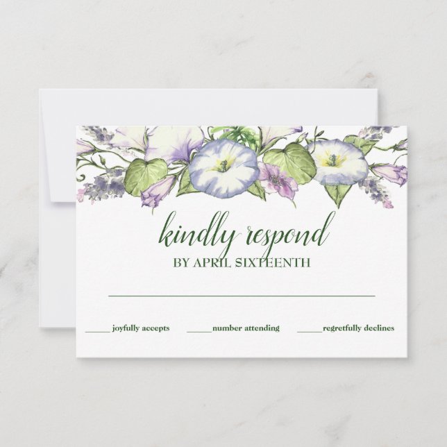 Einfache Vormittagsruhmbehandlung RSVP Karte (Vorderseite)