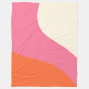 Einfache Waagen - Rosa, Orange und Creme Fleecedecke