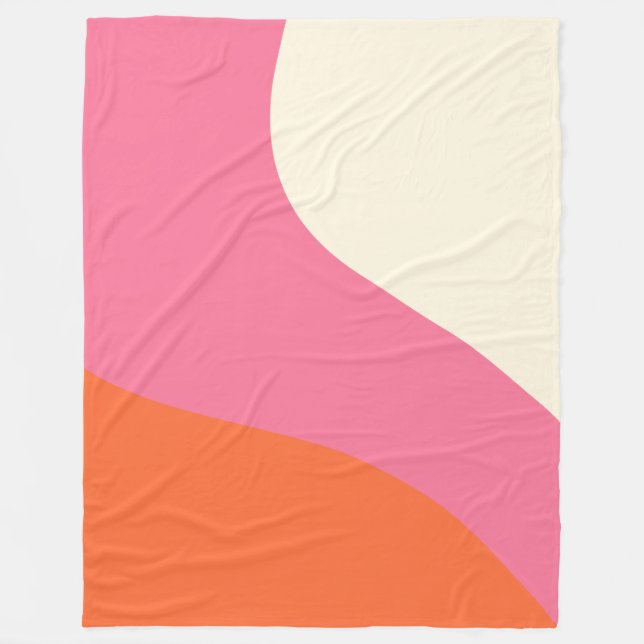 Einfache Waagen - Rosa, Orange und Creme Fleecedecke (Vorderseite)