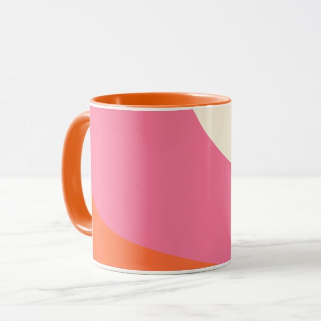 Einfache Waagen - Rosa, Orange und Creme Tasse (Vorderseite Links)
