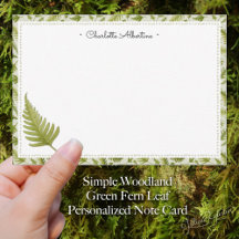 Einfache Waldfläche Grüne Fern Leaf Personalisiert