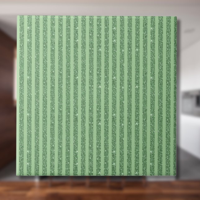 Einfache Waldgrüne Glitter-Style Vertikalstreifen Fliese (Von Creator hochgeladen)