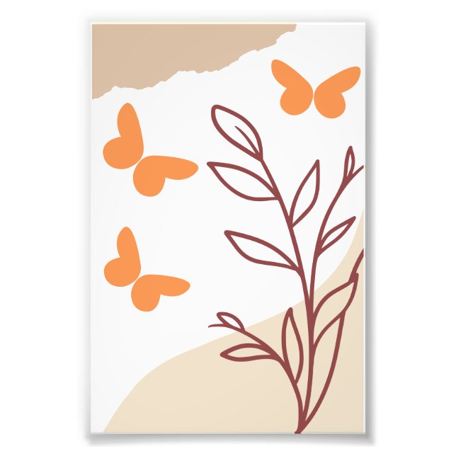 einfache Wandkunst mit den Schmetterlingen Fotodruck (Vorne)