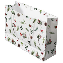 Einfache warme Rot Winter Wasserfarbe Weihnachten Große Geschenktüte