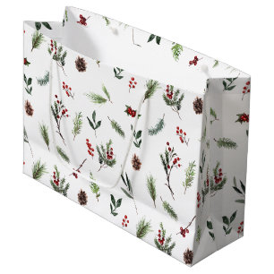 Einfache warme Rot Winter Wasserfarbe Weihnachten Große Geschenktüte