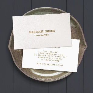 Einfache, warme Weiß Elegant Beruflich Visitenkarte