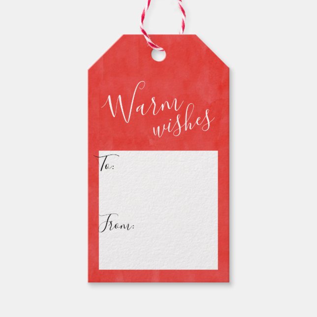 Einfache Warme Wünsche #Christmas #Holiday Geschenkanhänger (Vorderseite)