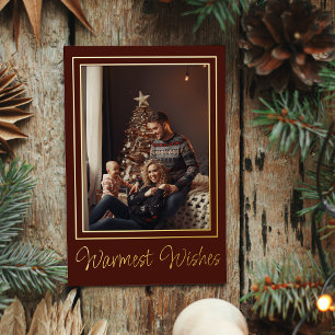 Einfache Wärme wünscht Foto Foil Folien Feiertagskarte