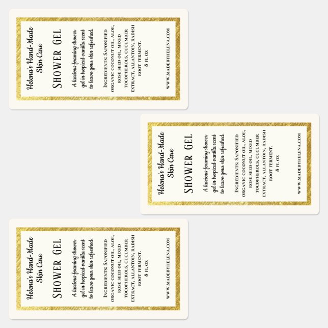 Einfache wasserdichte Duschgel-Produktkennzeichnun Etiketten (Gruppe)