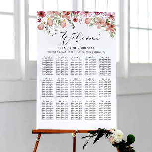 Einfache Wasserfarbe 15 Tische Hochzeitskarte Poster