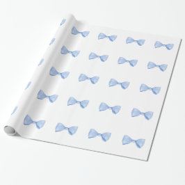Einfache Wasserfarbe Baby Blue Bow Geschenkpapier