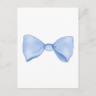 Einfache Wasserfarbe Baby Blue Bow Postkarte