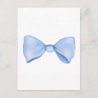 Einfache Wasserfarbe Baby Blue Bow Postkarte