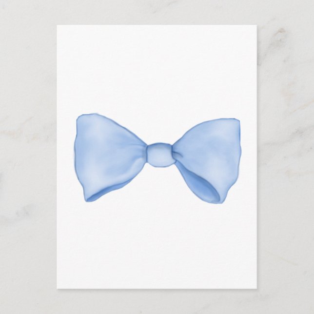 Einfache Wasserfarbe Baby Blue Bow Postkarte (Vorderseite)