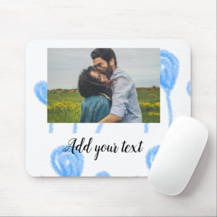 Einfache Wasserfarbe blaue Luftballons fügen Foto- Mousepad