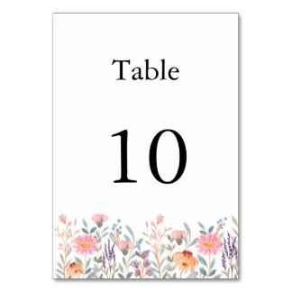 Einfache Wasserfarbe Florale Garten-Baby-Party Tischnummer