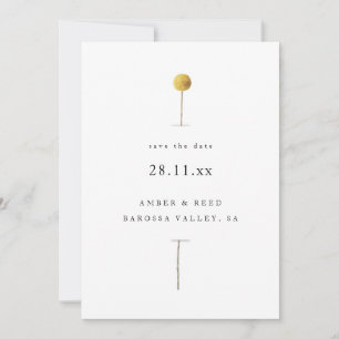 Einfache Wasserfarbe Gelber Blumensteh Minimalisti Save The Date
