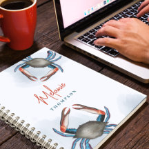 Einfache Wasserfarbe Nautische Ozeane Blauer Krabb