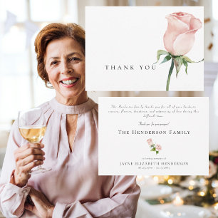 Einfache Wasserfarbe Rosen Beerdigung Vielen Dank  Dankeskarte